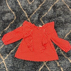 J. Crew / CREWCUTS girl Red Floral Long Sleeve Top